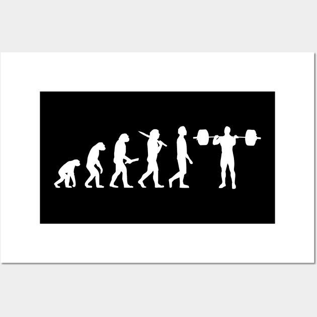 Funny Weightlifting Evolution Gift For Weightlifters Wall Art by OceanRadar